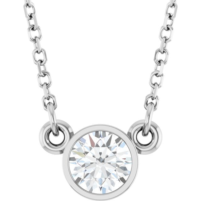 Bezel-Set Solitaire Birthstone Necklace