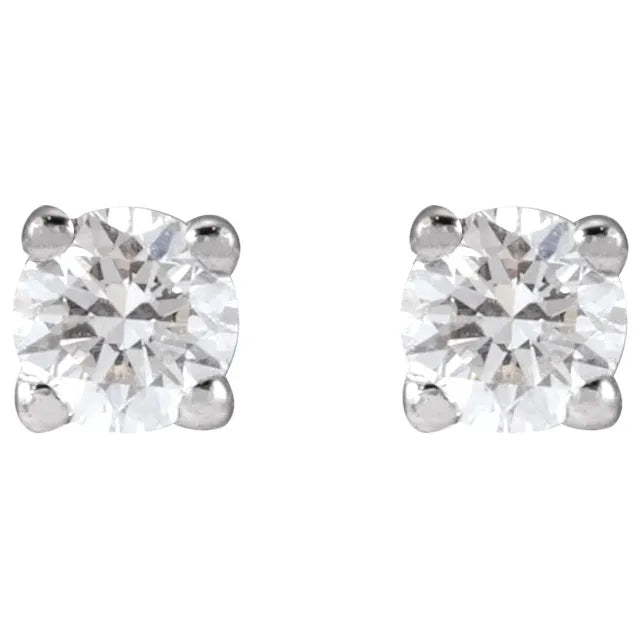 2.5mm 14k White Lab Diamond Earrings