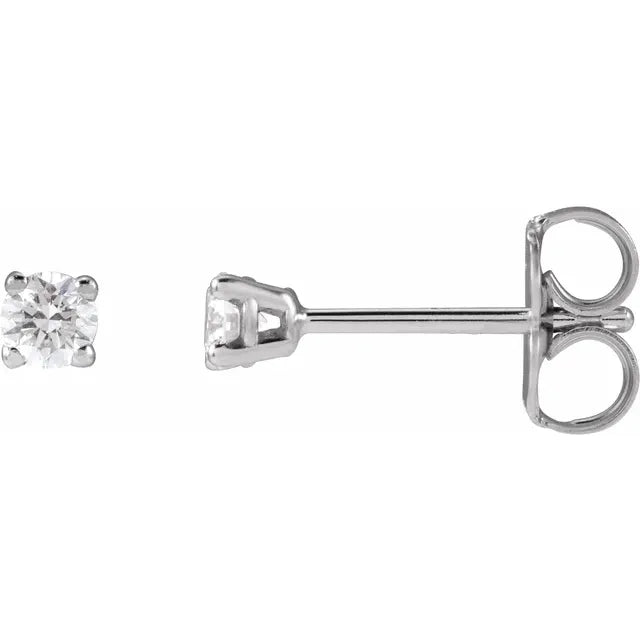 2.5mm 14k White Lab Diamond Earrings