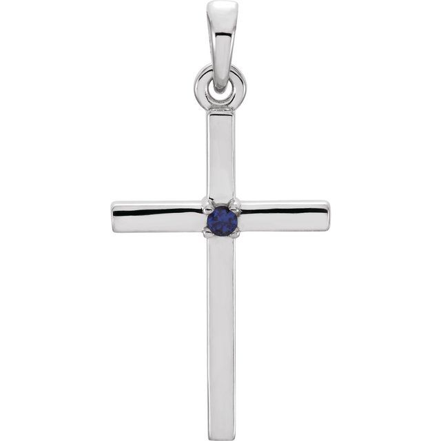 Birthstone Cross Pendant