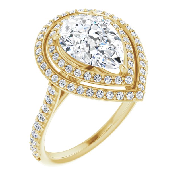 Double Halo-Style Engagement Ring