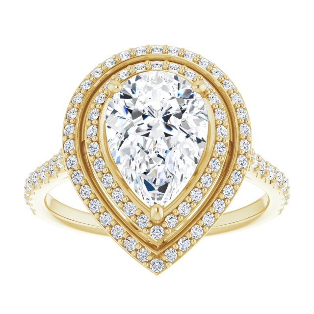 Double Halo-Style Engagement Ring