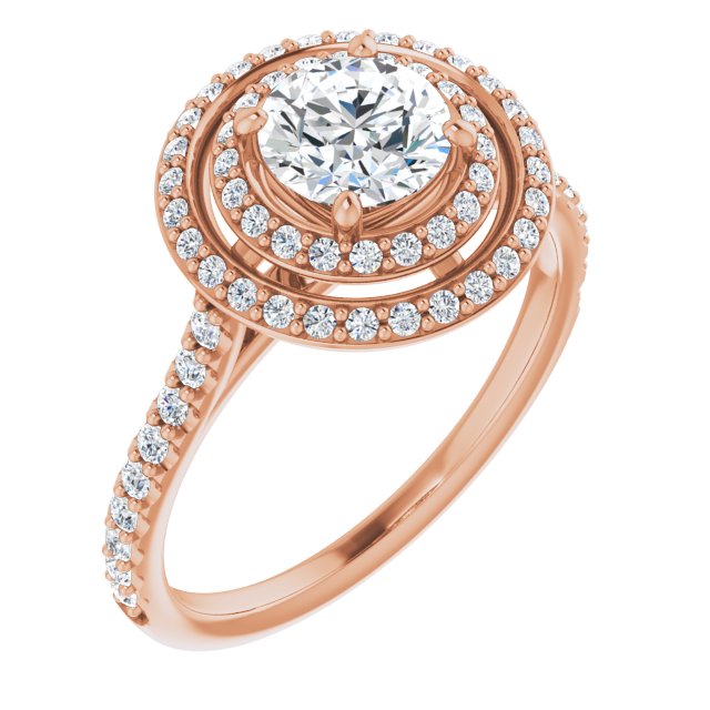 Double Halo-Style Engagement Ring