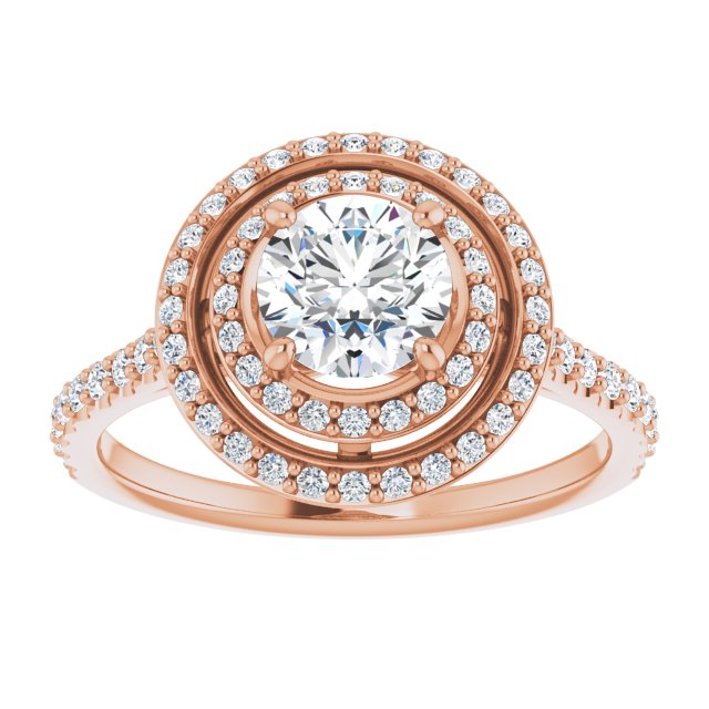 Double Halo-Style Engagement Ring