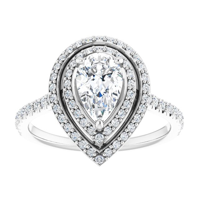 Double Halo-Style Engagement Ring