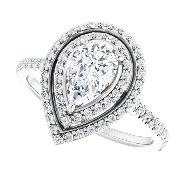 Double Halo-Style Engagement Ring