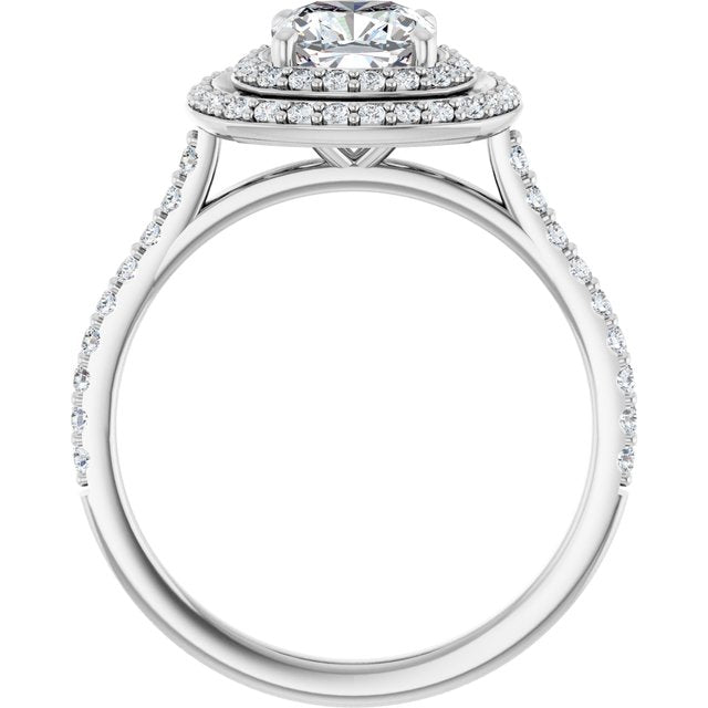 Double Halo-Style Engagement Ring