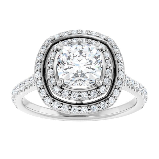 Double Halo-Style Engagement Ring