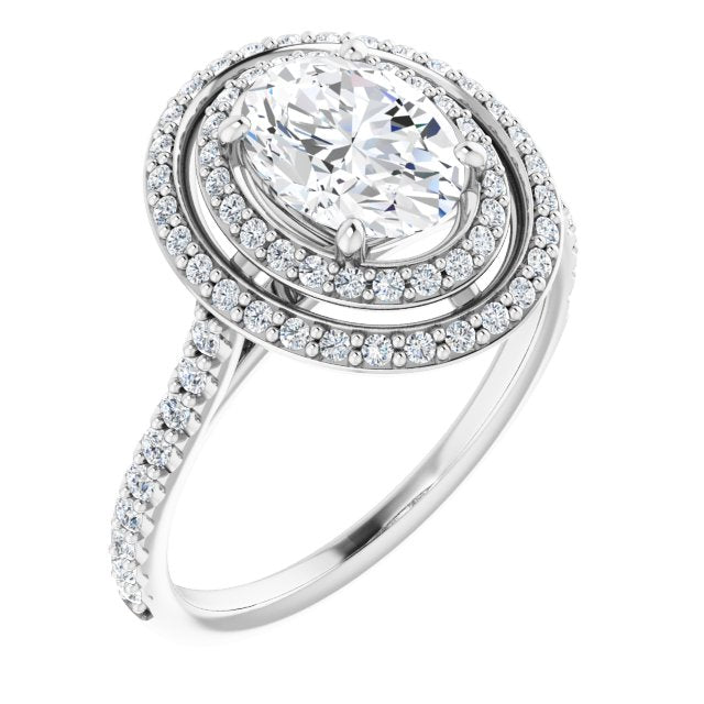 Double Halo-Style Engagement Ring