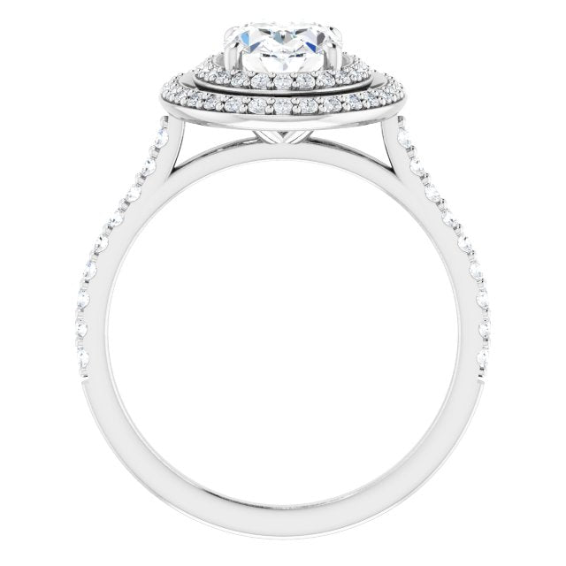 Double Halo-Style Engagement Ring