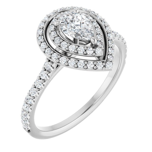 Double Halo-Style Engagement Ring