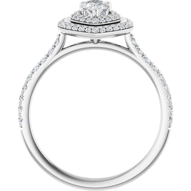 Double Halo-Style Engagement Ring