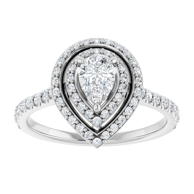 Double Halo-Style Engagement Ring