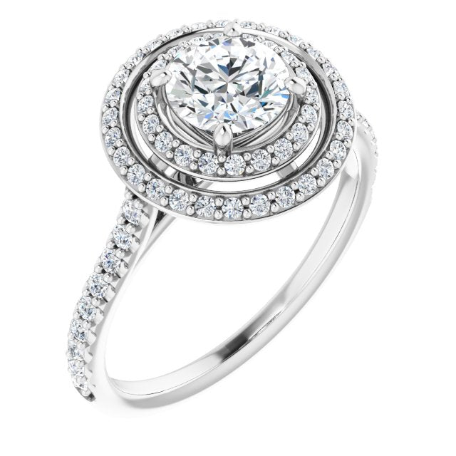 Double Halo-Style Engagement Ring