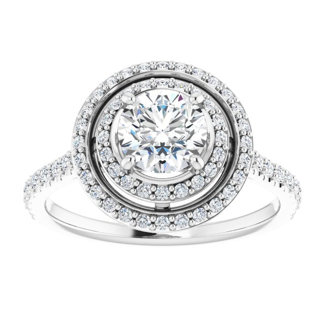 Double Halo-Style Engagement Ring