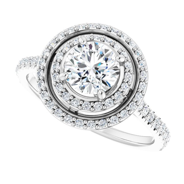 Double Halo-Style Engagement Ring