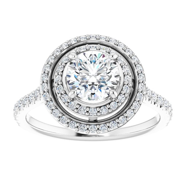 Double Halo-Style Engagement Ring