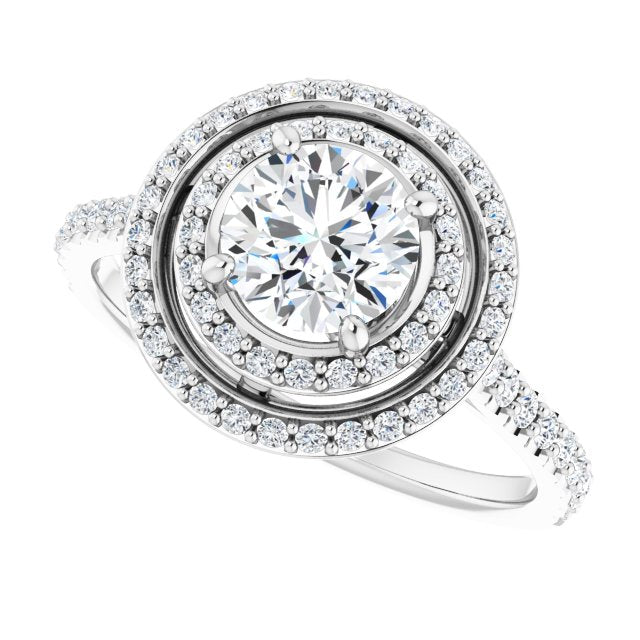 Double Halo-Style Engagement Ring