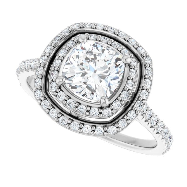 Double Halo-Style Engagement Ring