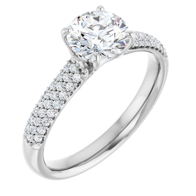 Pav? Accented Engagement Ring