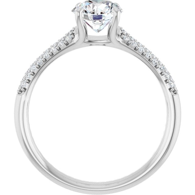 Pav? Accented Engagement Ring