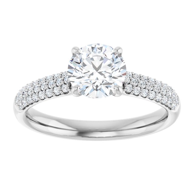 Pav? Accented Engagement Ring