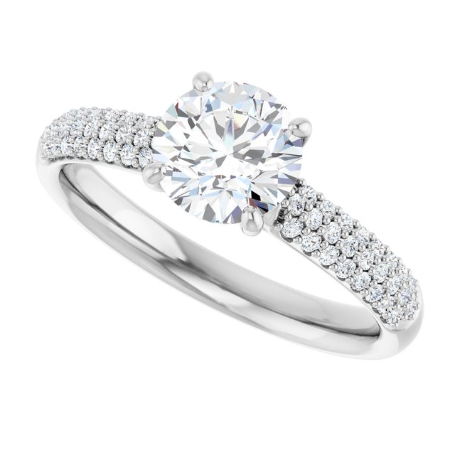 Pav? Accented Engagement Ring