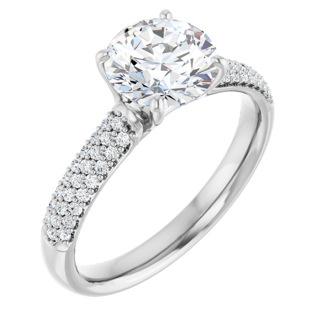 Pav? Accented Engagement Ring