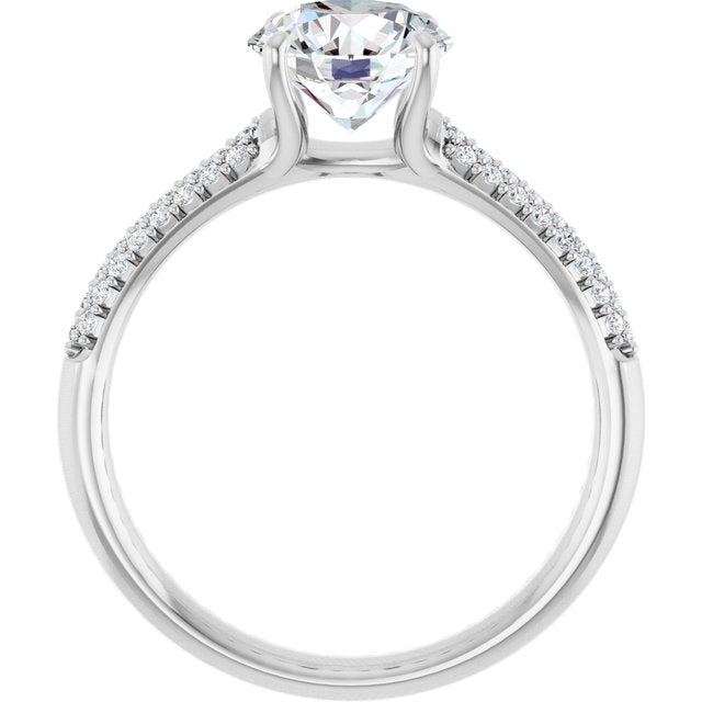 Pav? Accented Engagement Ring