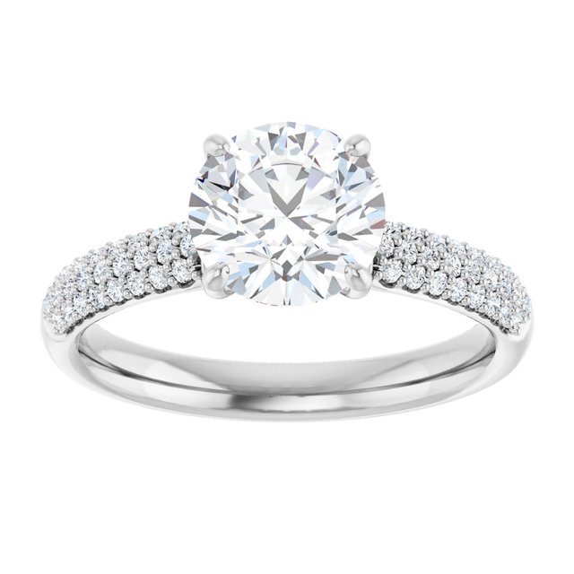 Pav? Accented Engagement Ring