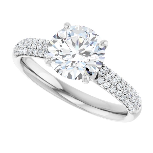 Pav? Accented Engagement Ring