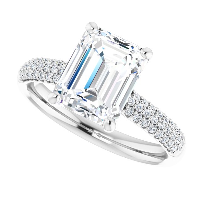 Pav? Accented Engagement Ring