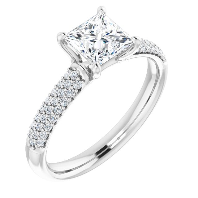 Pav? Accented Engagement Ring