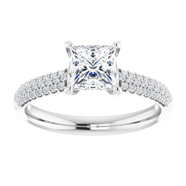 Pav? Accented Engagement Ring