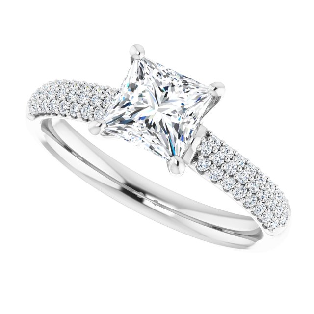 Pav? Accented Engagement Ring