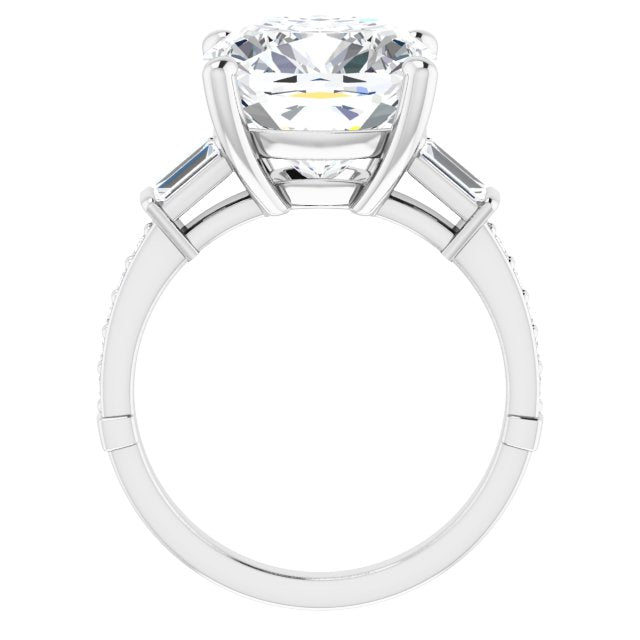 Baguette Accented Engagement Ring