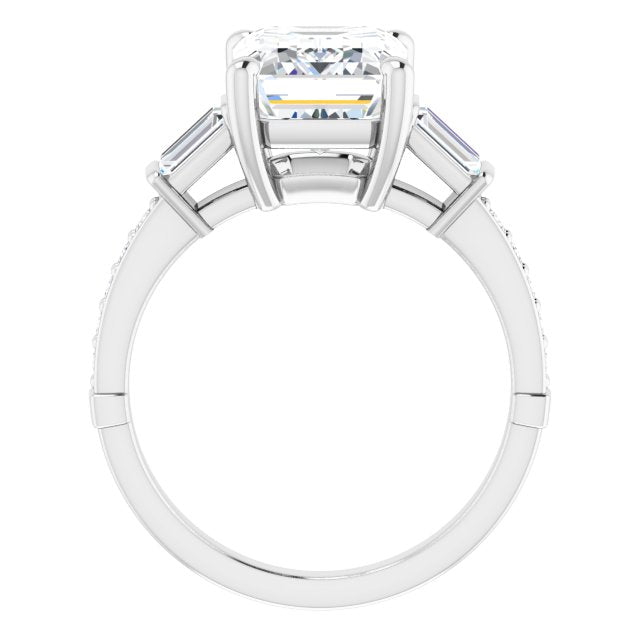 Baguette Accented Engagement Ring