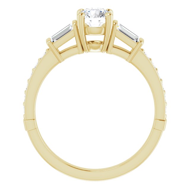 Baguette Accented Engagement Ring