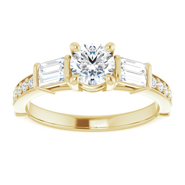 Baguette Accented Engagement Ring