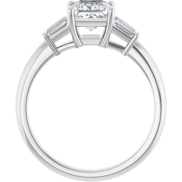 Baguette Accented Engagement Ring