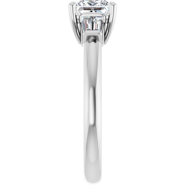 Baguette Accented Engagement Ring