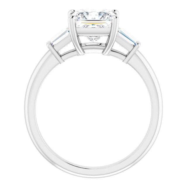 Baguette Accented Engagement Ring