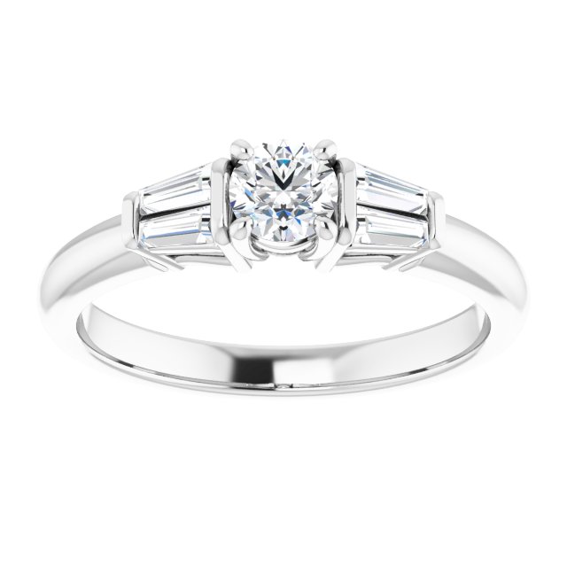 Baguette Accented Engagement Ring