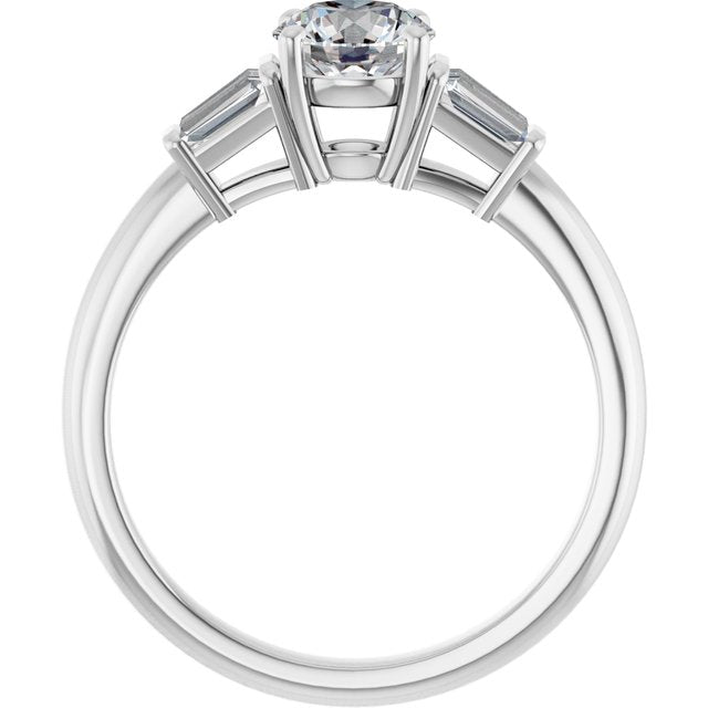 Baguette Accented Engagement Ring