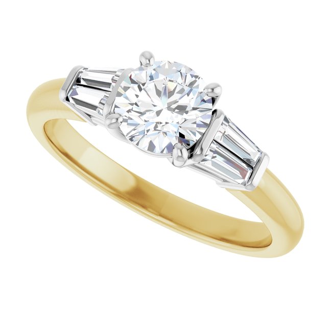 Baguette Accented Engagement Ring