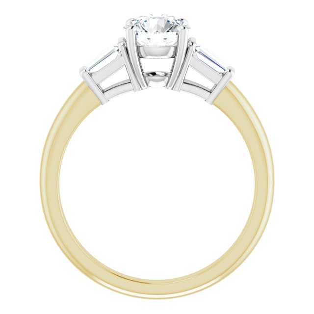 Baguette Accented Engagement Ring