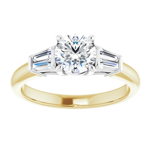 Baguette Accented Engagement Ring