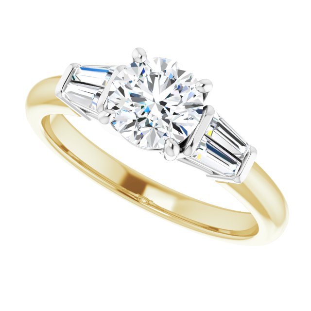 Baguette Accented Engagement Ring