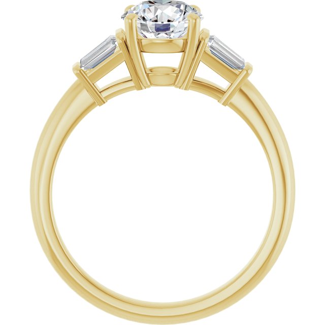 Baguette Accented Engagement Ring