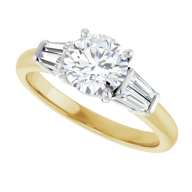 Baguette Accented Engagement Ring